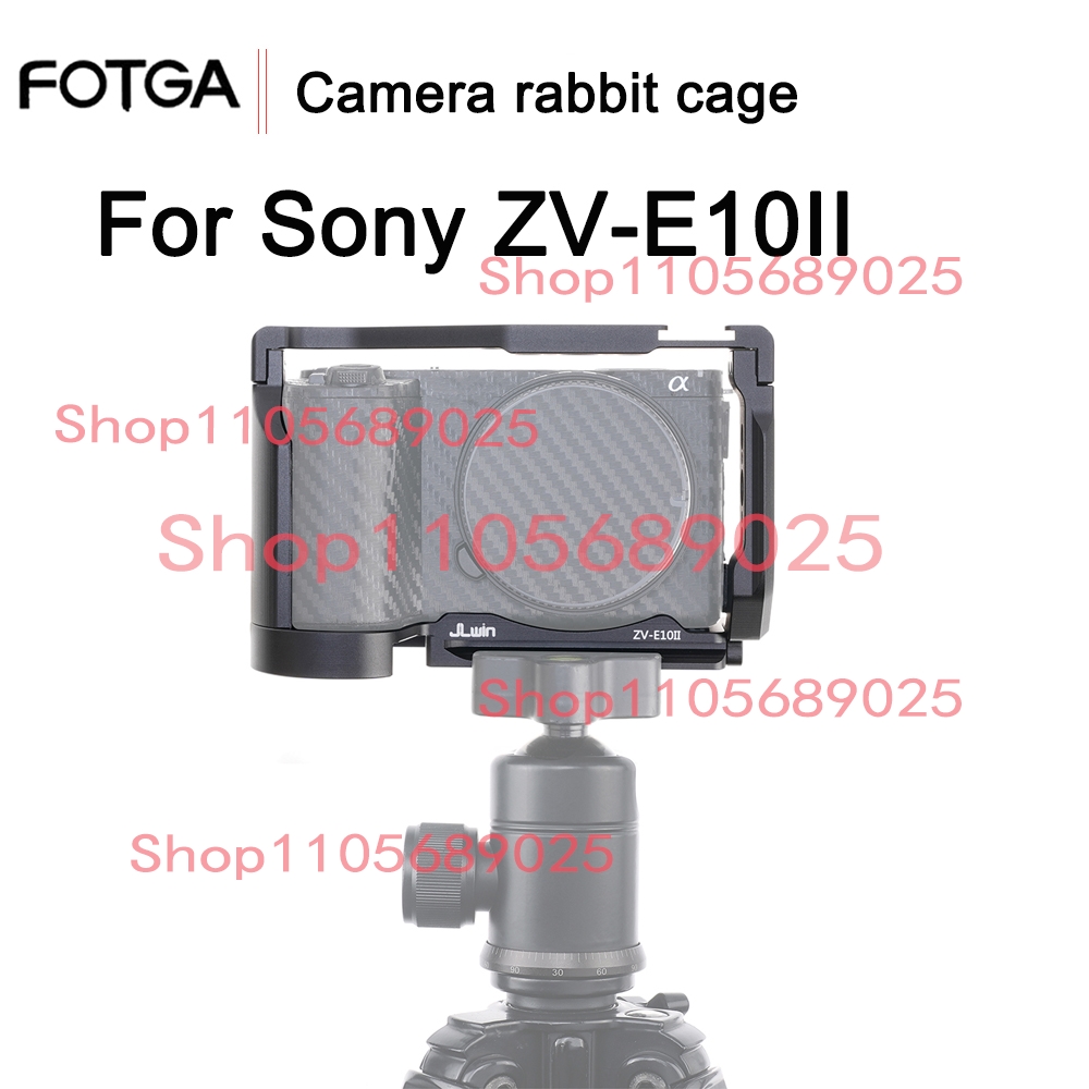Sony Camera Zv-E10 - قفص كاميرا ZVE10II مع مقبض خشبي