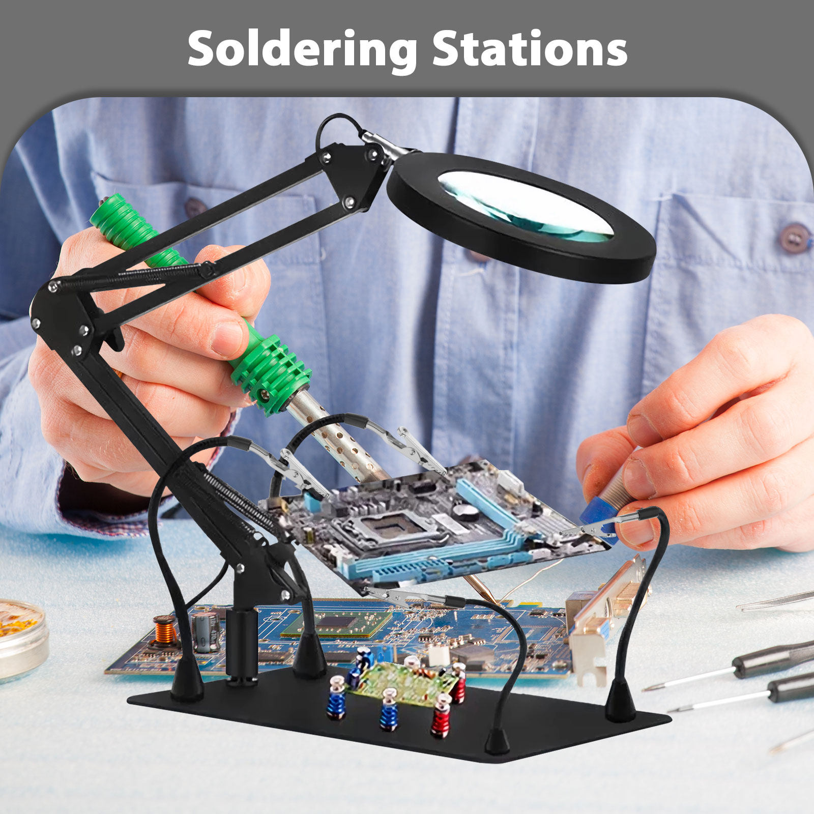 3 قطع من مشابك طاولة العمل الخ - مراجعة Electronics Repair Tools وسعره